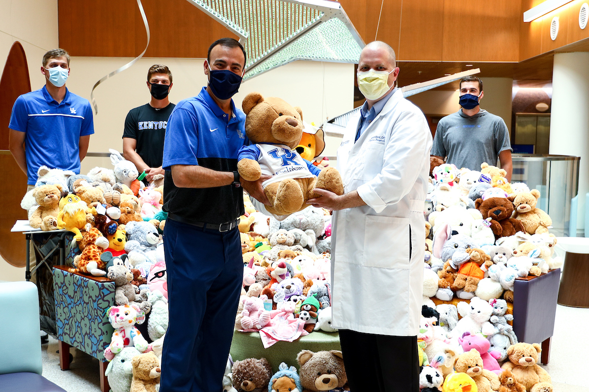 Alex Degen. Mason Hazelwood. Evan Byers.

UK Baseball delivers Bears to the Kentucky Children’s Hospital.

Photo by Eddie Justice | UK Athletics
