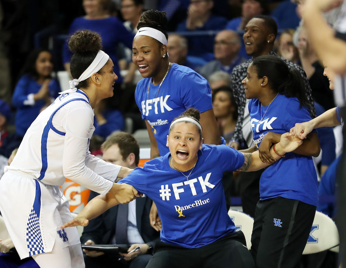 Celebration, Sabrina Haines
The UK Women's Basketball team beat LSU on Senior Day on Sunday, February 24, 2019.

Photo by Britney Howard | UK Athletics
