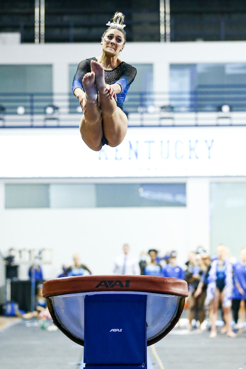 Makenzie Wilson.

Kentucky wins Quad Meet with a score of 197.450.

Photo by Grace Bradley | UK Athletics