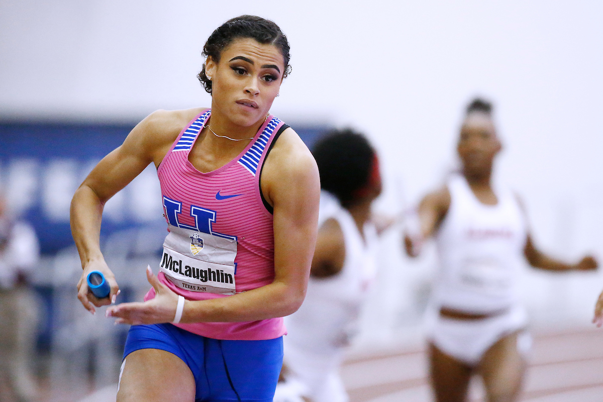 Sydney McLaughlin.

The University of Kentucky track and field team competes in day two of the 2018 SEC Indoor Track and Field Championships at the Gilliam Indoor Track Stadium in College Station, TX., on Sunday, February 25, 2018.

Photo by Chet White | UK Athletics