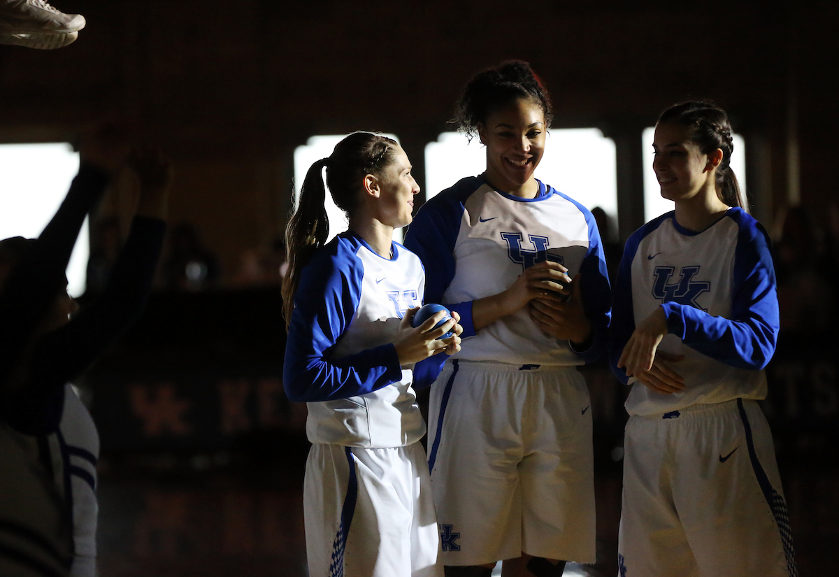 Jessica Hardin, Alyssa Rice

The University of Kentucky women's basketball team falls to Mississippi State on Senior Day on Sunday, February 25, 2018 at the Memorial Coliseum.

Photo by Britney Howard | UK Athletics