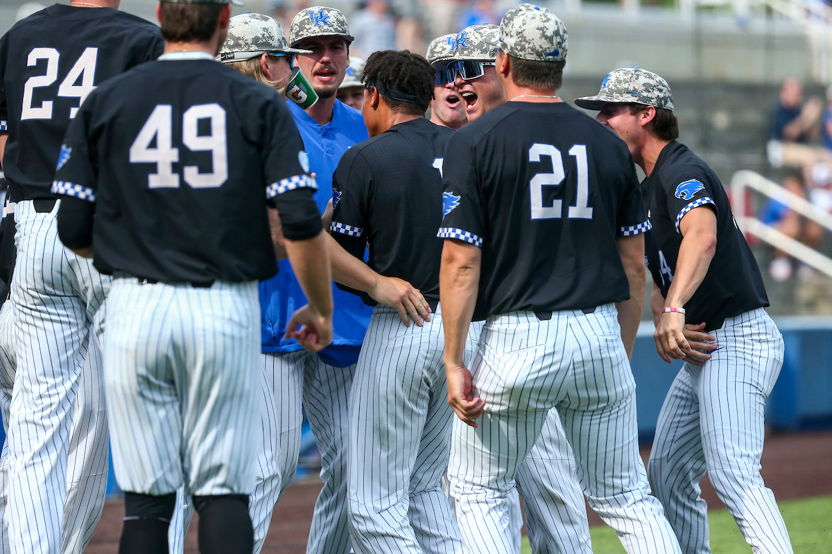 Evan Byers. Mason Hazelwood. Daniel Harris IV. 

Kentucky beats Auburn 6-3.

Photo by Sarah Caputi | UK Athletics