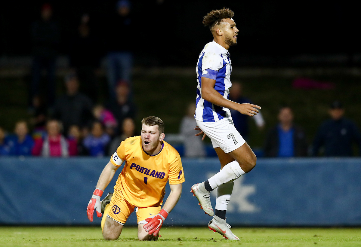 JJ WILLIAMS.

Men's soccer beats Portland, 4-0.


Photo by Elliott Hess | UK Athletics