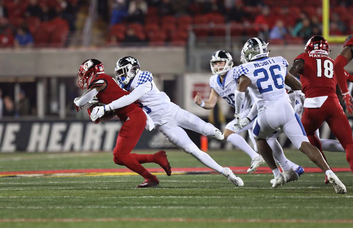 Kentucky Football beats Louisville at Cardinal Stadium 56-10.

Photo By Robert Burge l UK Athletics