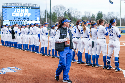 Coach Rachel Lawson.

Kentucky loses to Michigan 8-0.

Photo by Sarah Caputi | UK Athletics