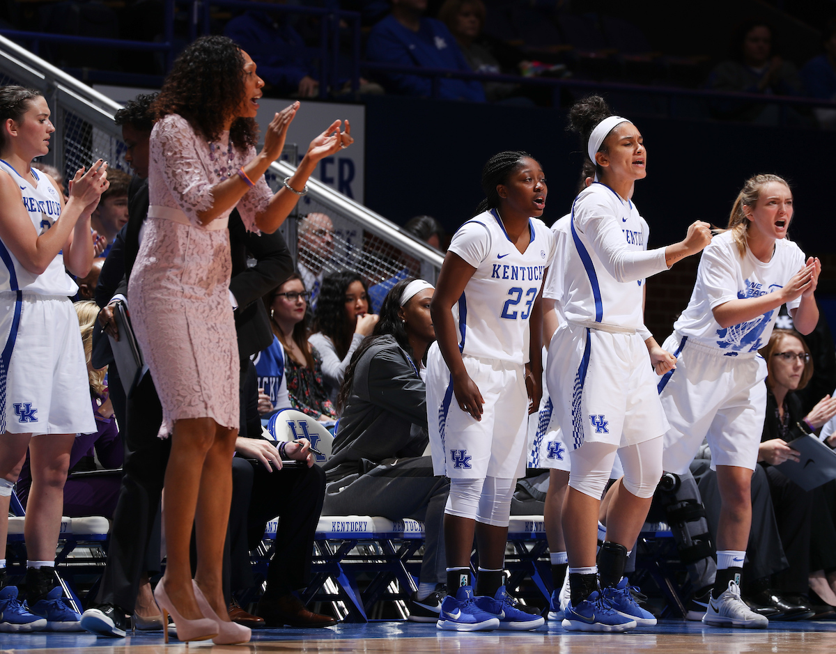 Kyra Elzy, LaShae Halsel

The University of Kentucky women's basketball team falls to South Carolina on Sunday, January 21, 2018 at Rupp Arena in Lexington, Ky.

Photo by Elliott Hess | UK Athletics