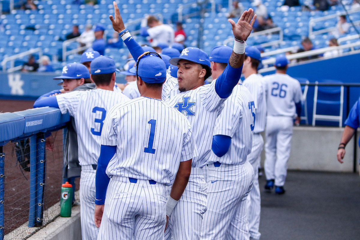 Devin Burkes and Daniel Harris IV.

Kentucky defeats Dayton 14 - 3.

Photo by Sarah Caputi | UK Athletics