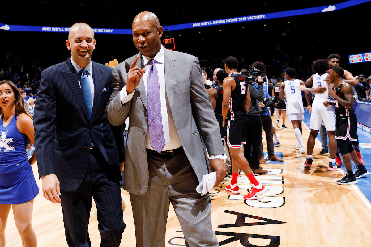 Coach Justus. Coach Payne.

Kentucky beat Lamar 81-56.


Photo by Elliott Hess | UK Athletics