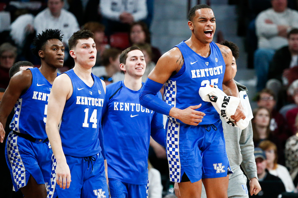 PJ Washington. Jonny David. Tyler Herro. Immanuel Quickley.

Kentucky beat Mississippi State 71-67 at Humphrey Coliseum in Starkville, MS.

Photo by Chet White | UK Athletics