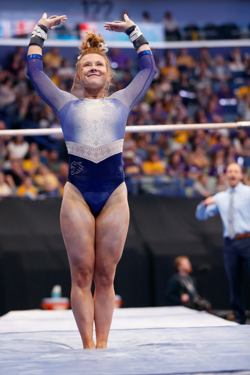 Sidney Dukes.


Gymnastics scores 196.225 at SEC Championship.

 
Photo by Elliott Hess | UK Athletics