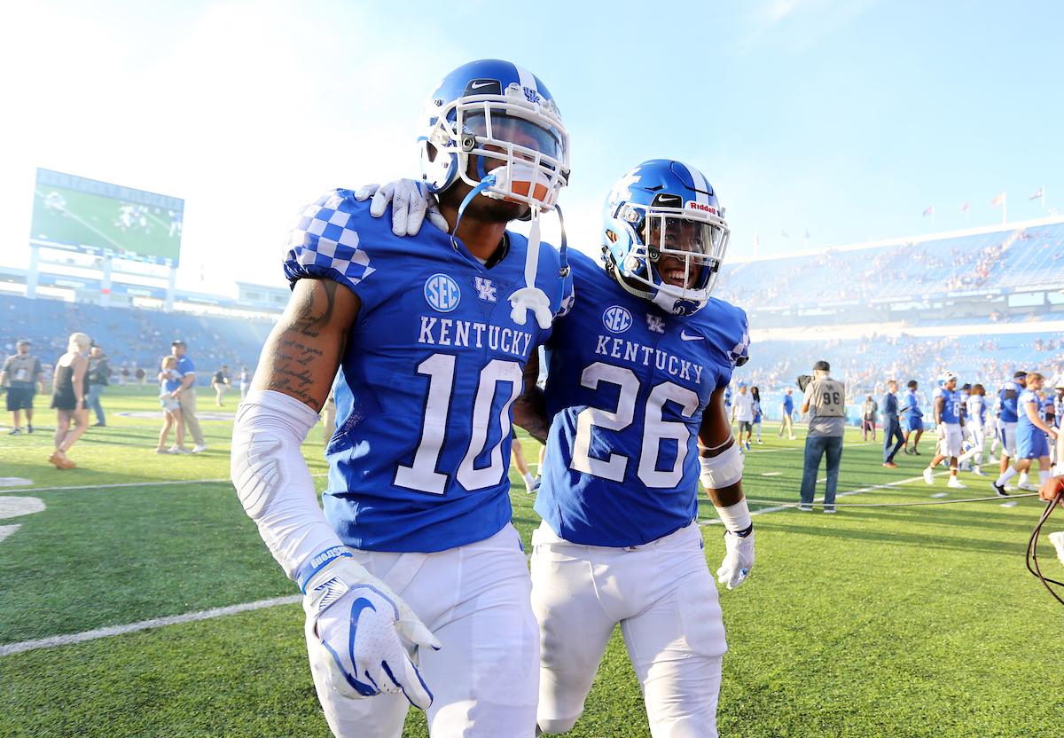 Asim AJ Rose, Benny Snell


Kentucky Football beats Central Michigan 35-20.

Photo by Britney Howard | UK Athletics
