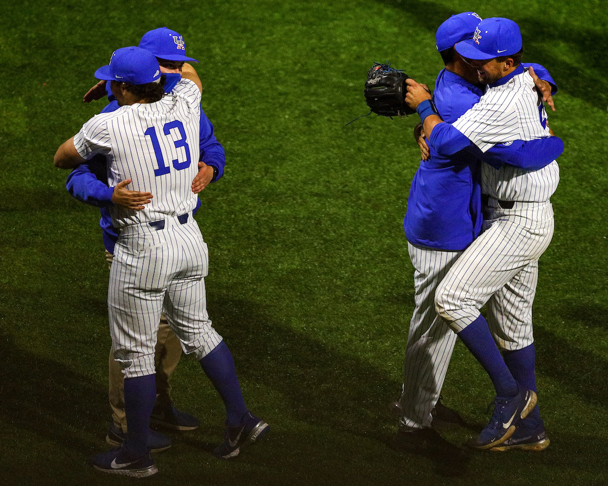 Hugs.

Kentucky beats Florida 7-5. 

Photo by Eddie Justice | UK Athletics