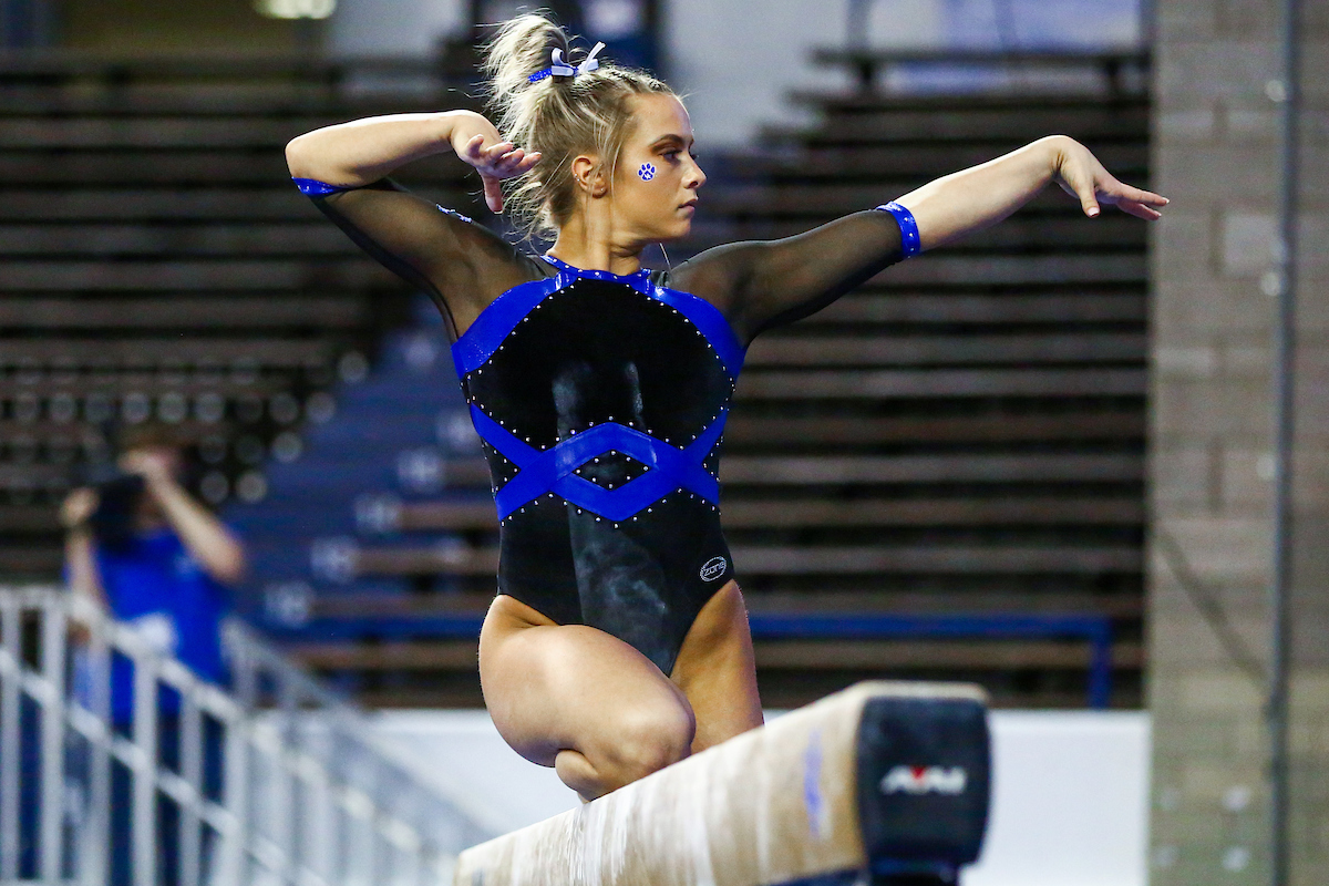Megan Monfredi.

Gymnastics Blue-White Meet.

Photo by Sarah Caputi | UK Athletics