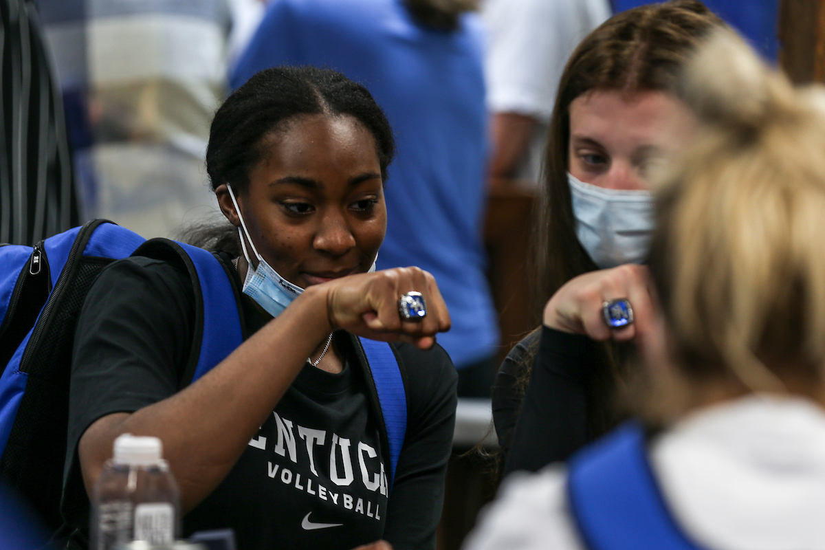 Kentucky Volleyball receives their National Championship rings.

Photo by Grace Bradley | UK Athletics