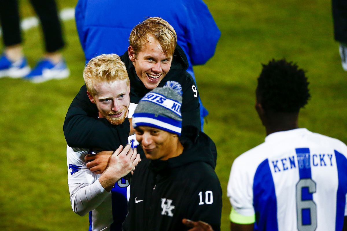 Robert Screen and Either Bjorgolfsson.

Kentucky defeats Ohio State University 2-1.

Photo by Hannah Phillips | UK Athletics
