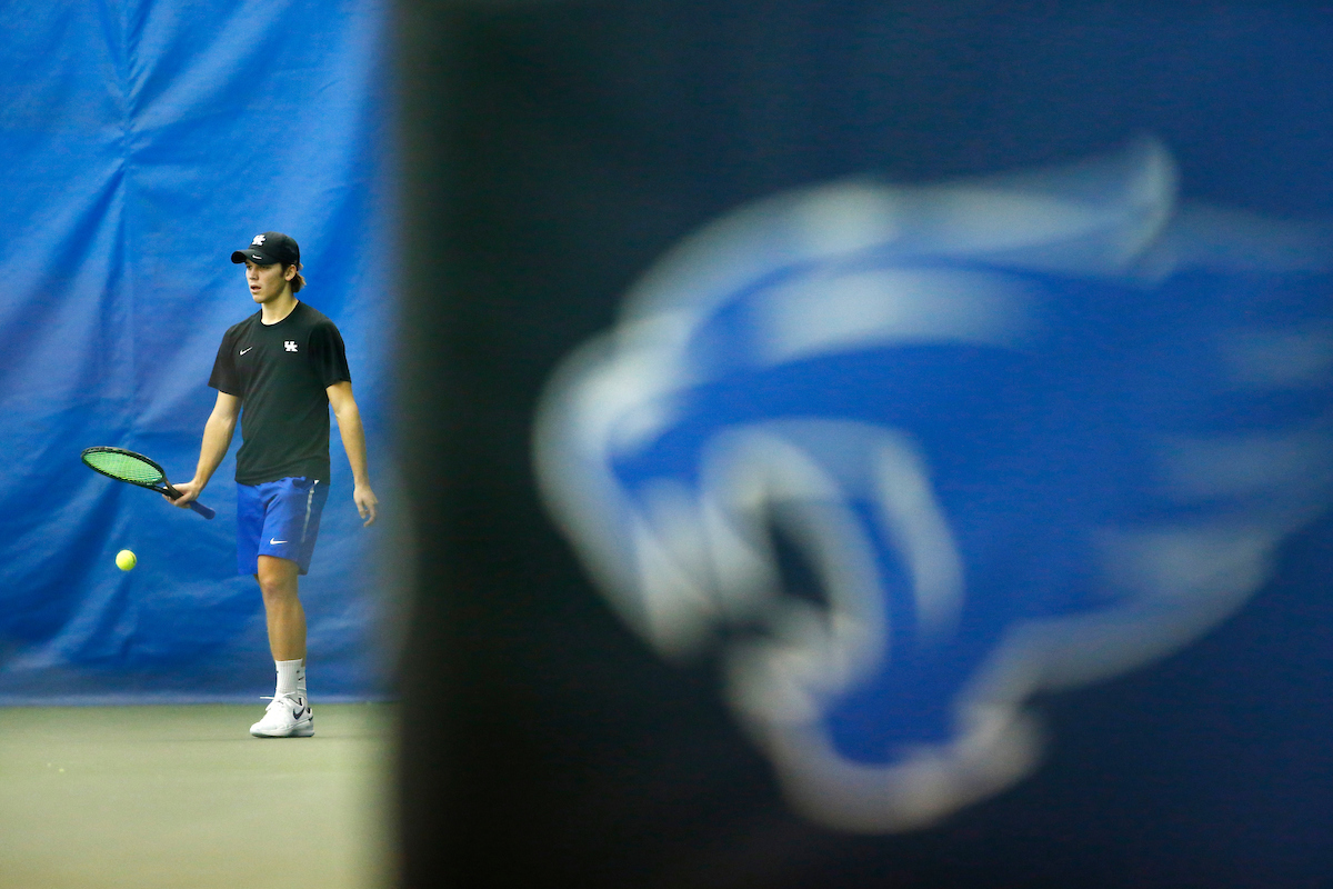 Gus Benson.

The University of Kentucky men?s tennis squad in action against EKU on Friday, January 19th, 2018, at the Hilary J. Boone Center in Lexington, Ky.

Photo by Quinn Foster I UK Athletics