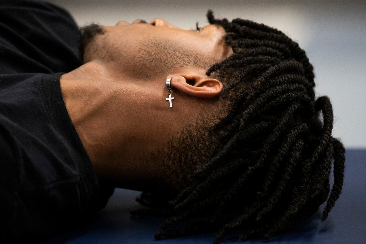 Daimion Collins.

The UK men's basketball team at the University of Kentucky Sports Medicine Research Institute. 

Photo by Chet White | UK Athletics