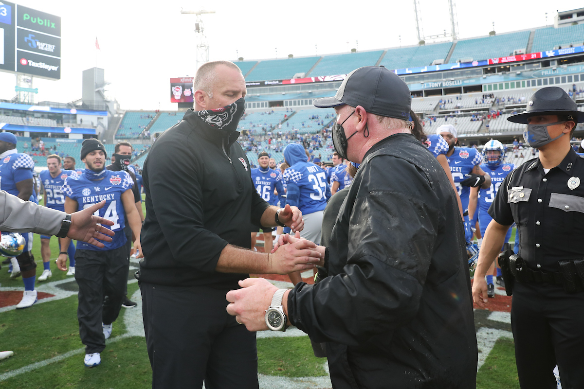 COACH MARK STOOPS.

Kentucky beats NC State, 23-21, to win the TaxSlayer Gator Bowl.

Photo by Elliott Hess | UK Athletics