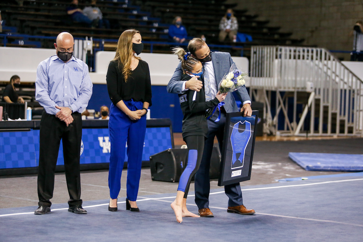 Megan Monfredi.

Gymnastics Senior Night.

Photo by Hannah Phillips | UK Athletics