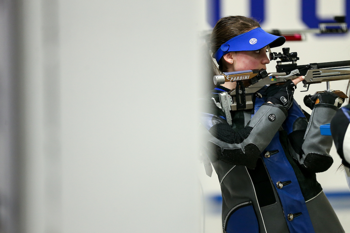 Mary Tucker. 

Kentucky vs Morehead State rifle.

Photo by Eddie Justice | UK Athletics