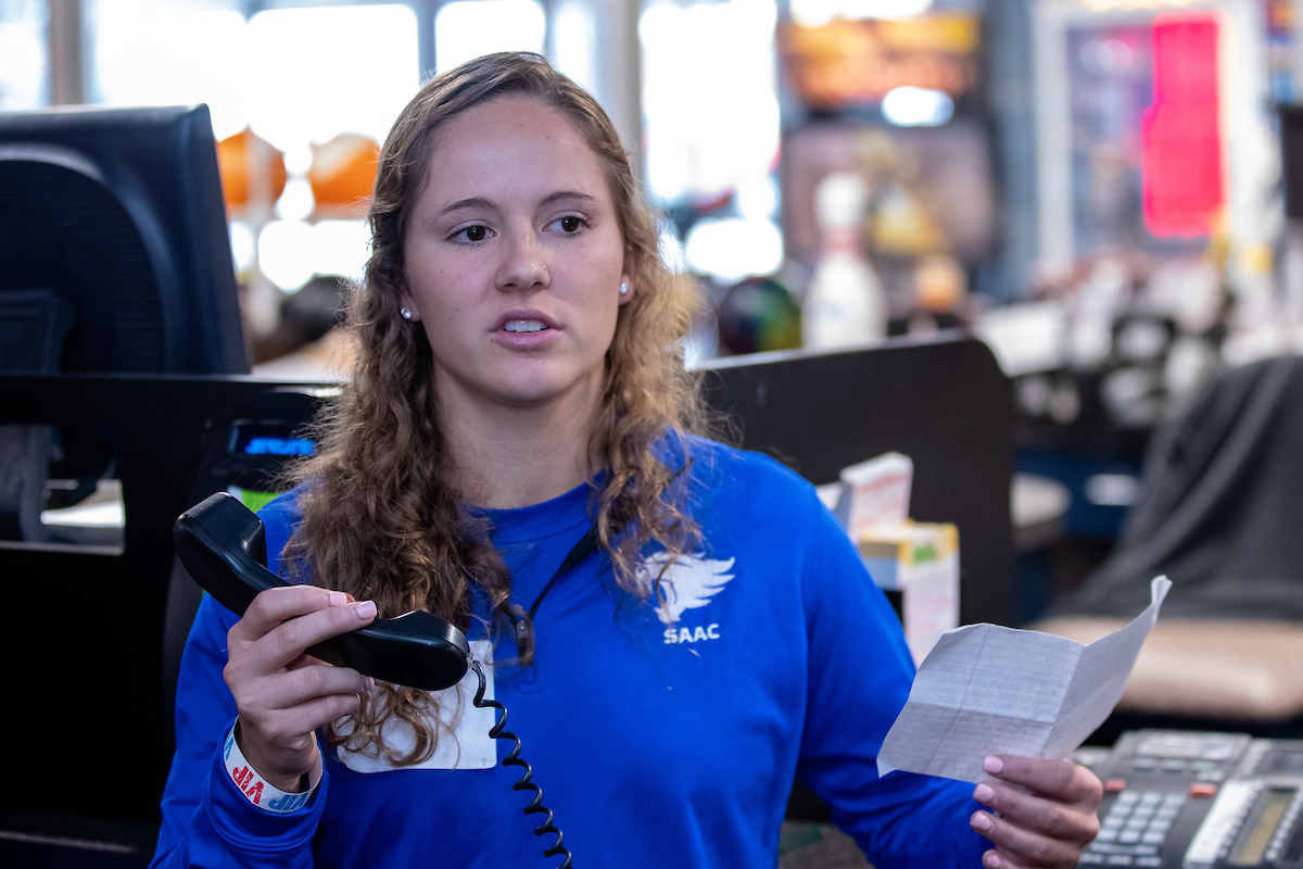 UK athletes bowl with members of Special Olympics at Collins Bowling Alley on , Saturday Dec. 8, 2018  in Lexington, Ky. Photo by Mark Mahan
