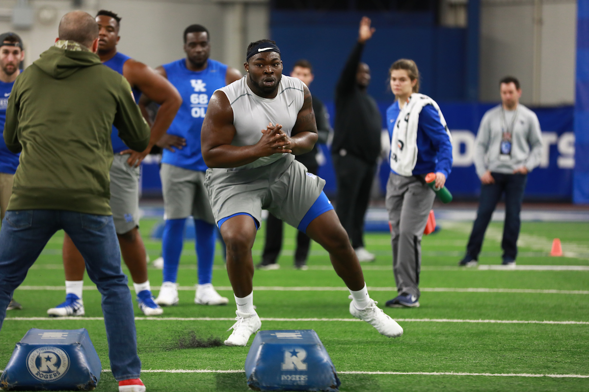 George Asafo-Adjei.

Pro Day for UK Football.

Photo by Jacob Noger | UK Athletics