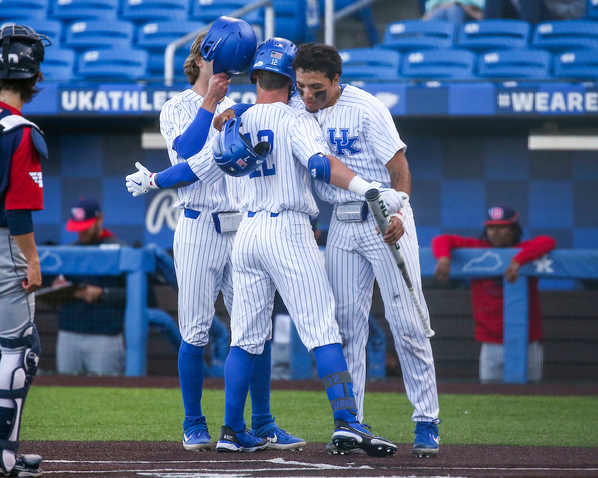 Jase Felker. Chase Estep. Devin Burkes. 

Kentucky defeats Dayton 12-1.

Photo by Sarah Caputi | UK Athletics
