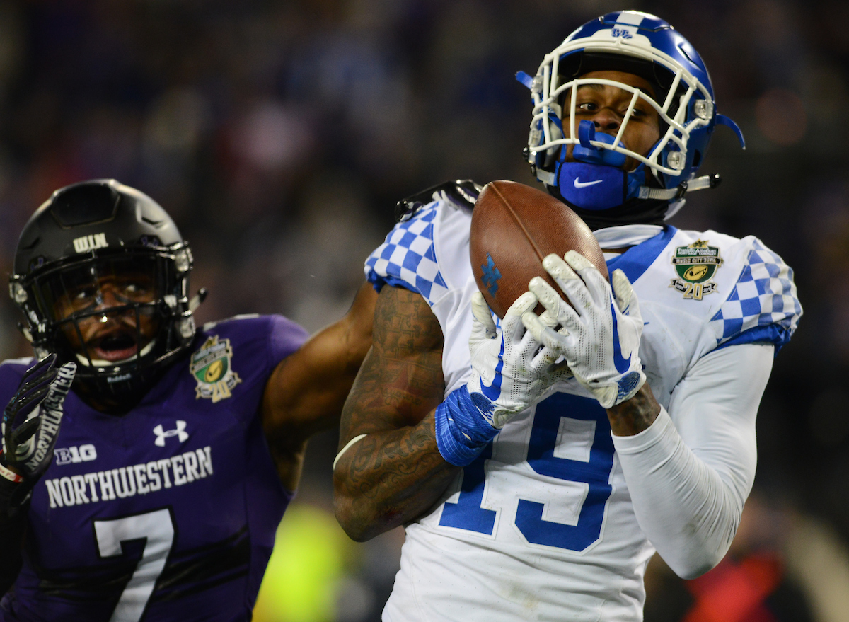 Kayaune Ross

The University of Kentucky football team falls to Northwestern 23-24 in the Music City Bowl on Friday, December 29, 2017, at Nissan Field in Nashville, Tn.
