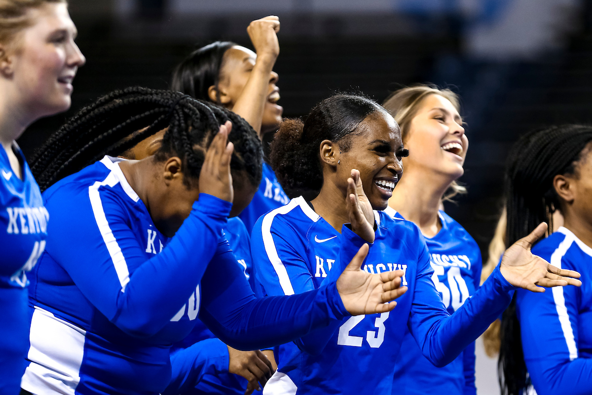 Mahogany Mobley.

Kentucky Stunt blue and white scrimmage. 

Photo by Eddie Justice | UK Athletics