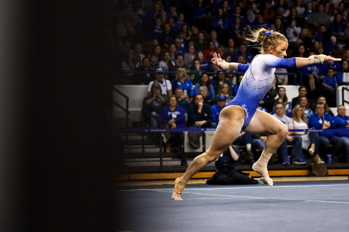 Mollie Korth. 

Kentucky falls to Georgia 197.050-196.825.

Photo by Eddie Justice | UK Athletics