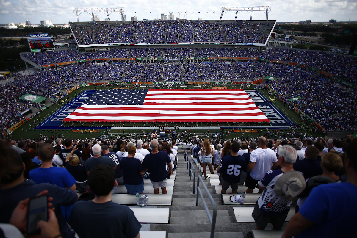 National Anthem. Camping World Stadium.

The UK football team beat Penn State27-24 in the Citrus Bowl.

Photo by Chet White | UK Athletics