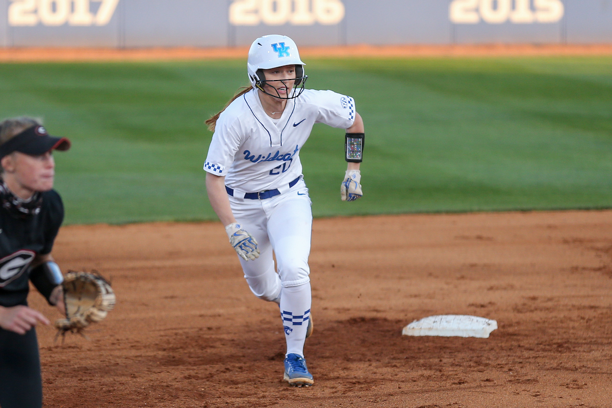 Erica Thulen.

Kentucky loses to Georgia 5 - 2.

Photo by Sarah Caputi | UK Athletics