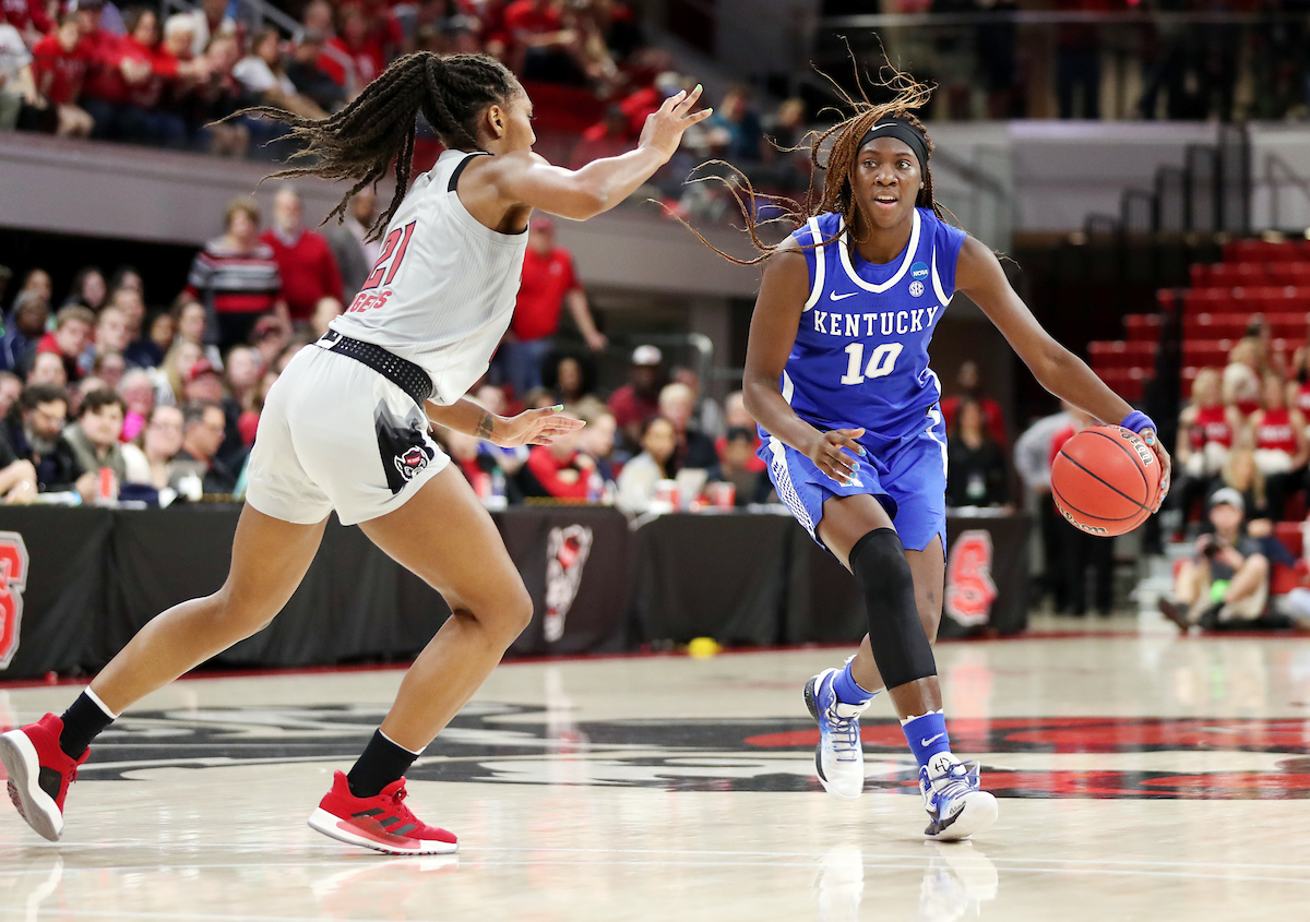 Rhyne Howard
Women's Basketball falls to NC State on Monday, March 25, 2019. 

Photo by Britney Howard | UK Athletics