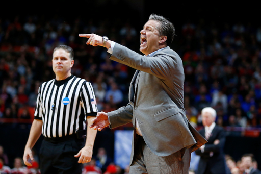 John Calipari.

Photos from the University of Kentucky men's basketball team beat Davidson 78-73 in the first round of the 2018 NCAA tournament on Thursday, March 15, 2018, at Taco Bell Arena in Boise, ID.

Photo by Chet White | UK Athletics