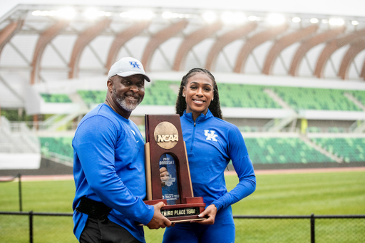 Lonnie Greene. Alexis Holmes.

Day Four. The UK women’s track and field team placed third at the NCAA Track and Field Outdoor Championships at Hayward Field in Eugene, Or.

Photo by Chet White | UK Athletics