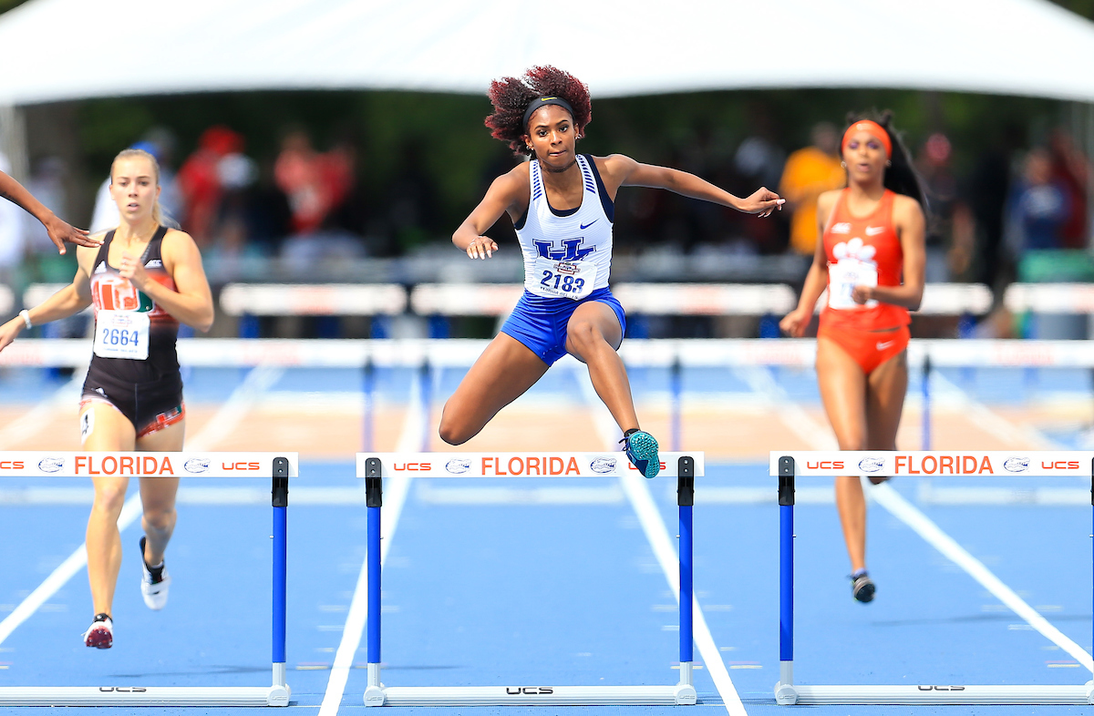 during the Pepsi Florida Relays at James G. Pressly Stadium on Friday, March 29, 2019 in Gainesville, Fla. (Photo by Matt Stamey)