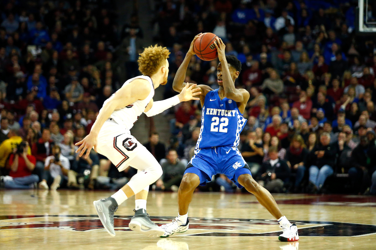 Shai Gilgeous-Alexander.

The University of Kentucky men?s basketball falls to South Carolina 76-68 on Wednesday, 
January 16th, 2018, at Colonial Life Arena in Columbia, SC.

Photo by Quinn Foster I UK Athletics