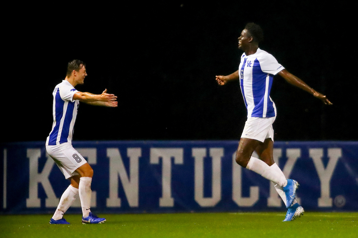 Marcel Meinzer and Aime Mabika.

Kentucky defeats Wright State University 7-1.

Photo by Hannah Phillips | UK Athletics