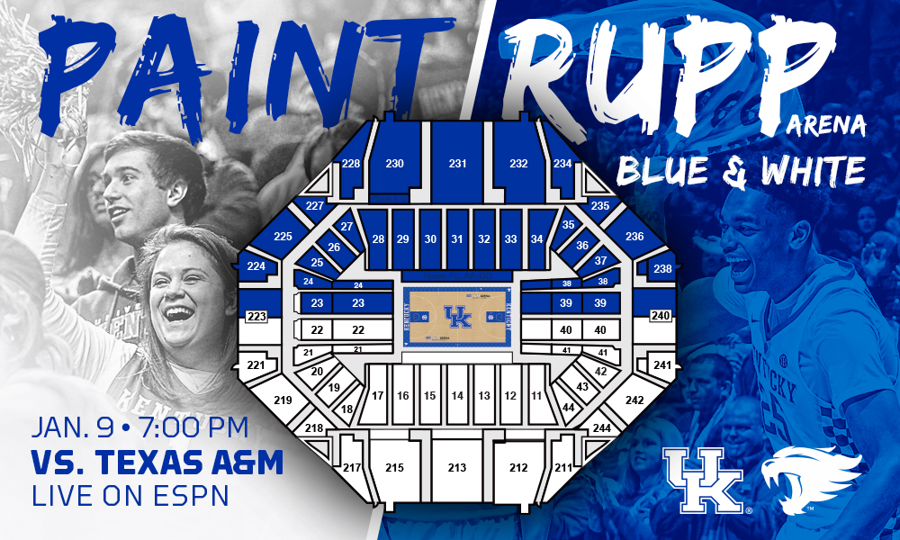 Fans to Paint Rupp Blue, White for Texas A&M Game