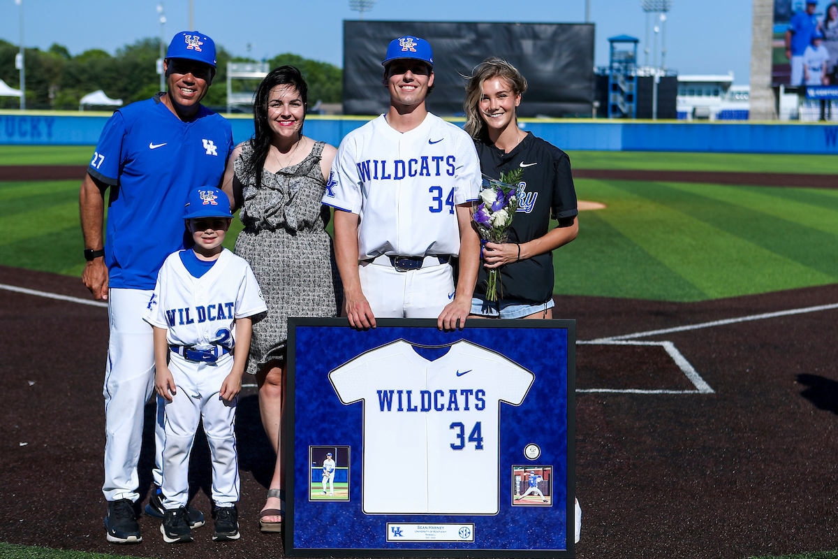 Coach Nick Mingione. Sean Harney. Hannah Richardson.

2022 Kentucky Baseball Senior Day.

Photo by Sarah Caputi | UK Athletics