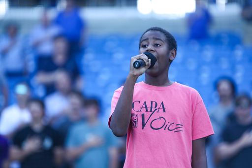 National Anthem Singer.

Kentucky defeats Tennessee Tech 13-0.

Photo by Sarah Caputi | UK Athletics
