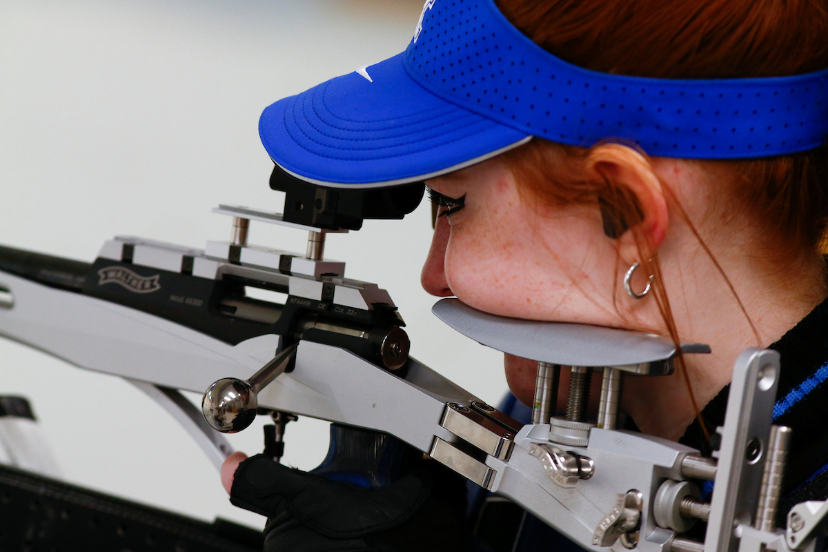 Kayla Kalenza. 

Kentucky NCAA Rifle Qualifier. 

Photo By Barry Westerman | UK Athletics