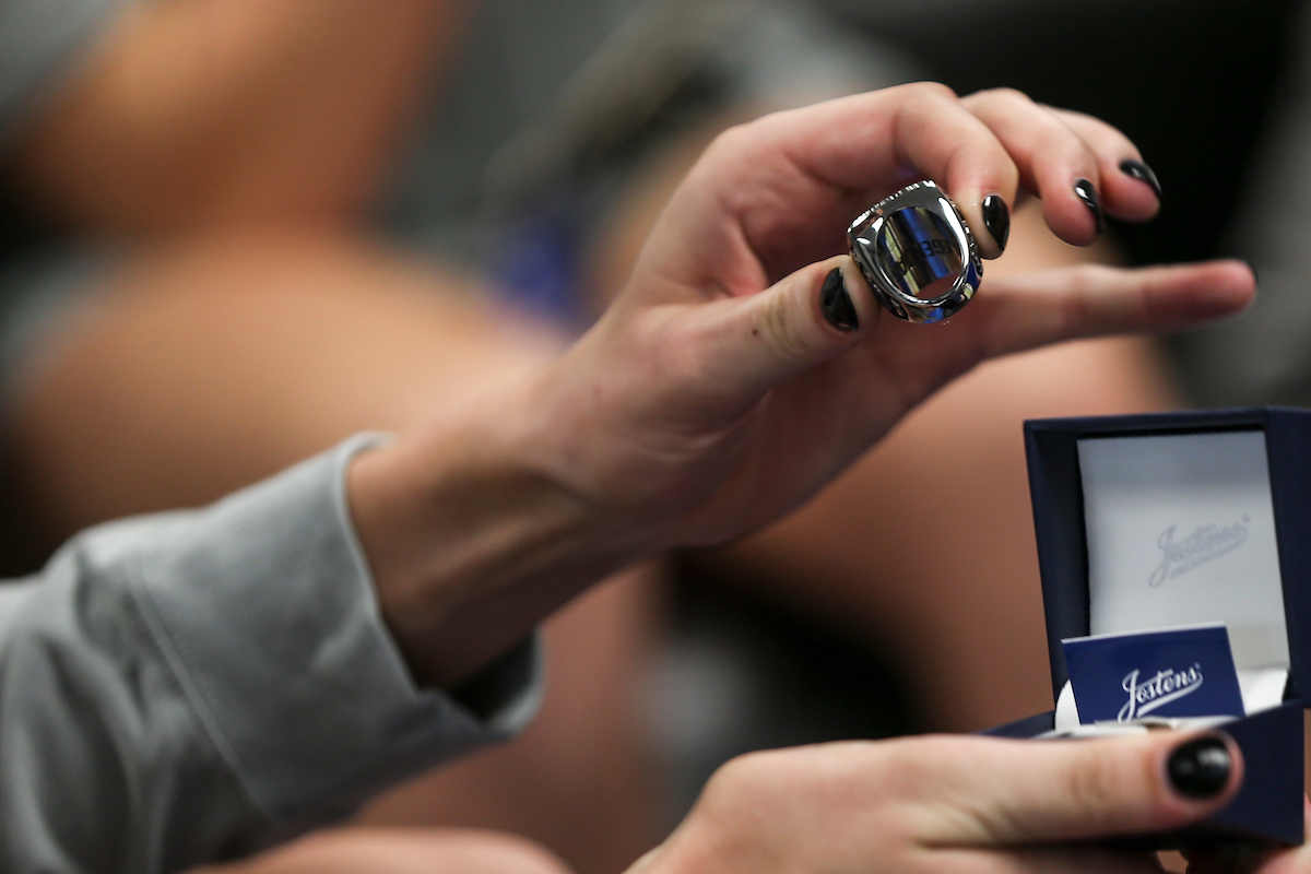 Kentucky Volleyball receives their National Championship rings.

Photo by Grace Bradley | UK Athletics
