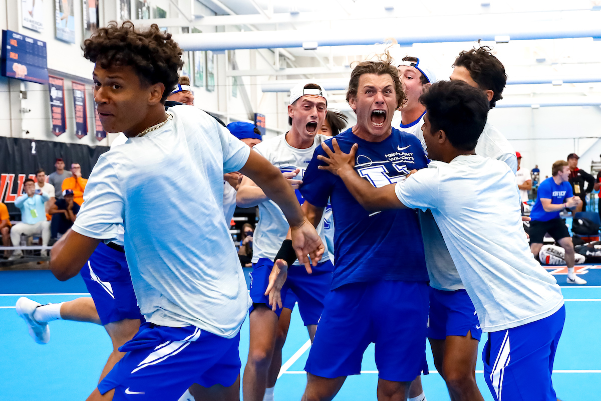Liam Draxl. Celebration.

Kentucky beats Ohio State 4-1.

Photo by Eddie Justice | UK Athletics