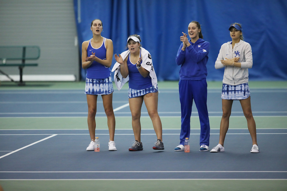 Anastasia Tkachenko. Diana Tkachenko. Alexis Merrill. Brianna Tulloch.

Kentucky women's tennis hosts Indiana

Photo by Quinn Foster | UK Athletics