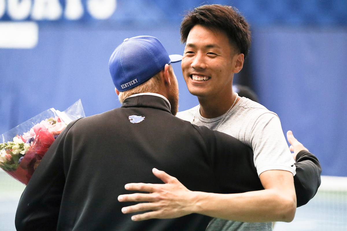 Ryo Matsumura. Senior day. Cedric Kauffmann. 

Kentucky men's tennis falls to Tennessee 0-4 on Sunday, April 14th..

Photo by Eddie Justice | UK Athletics