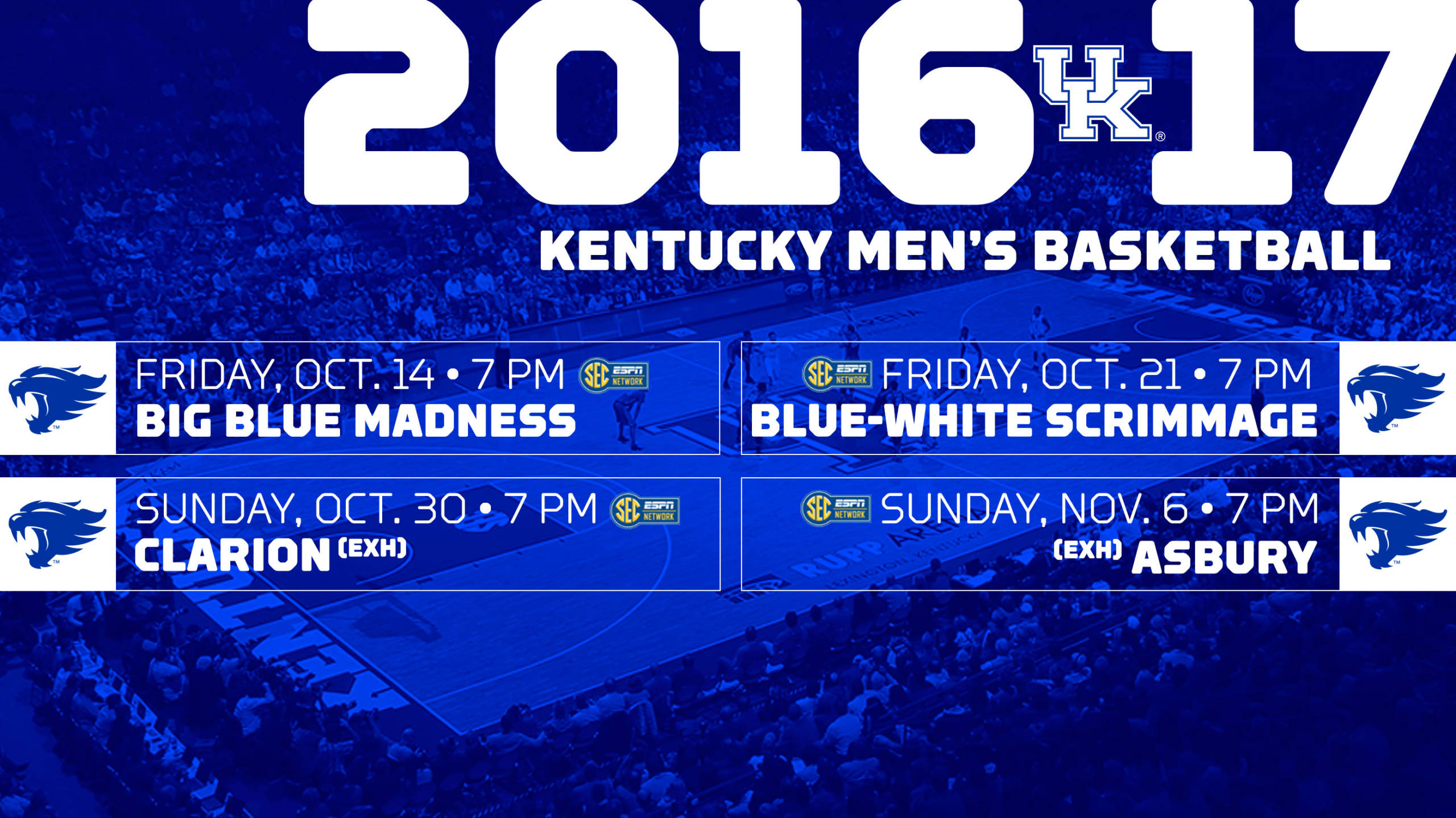 Kentucky Men’s Basketball Announces Exhibition Schedule