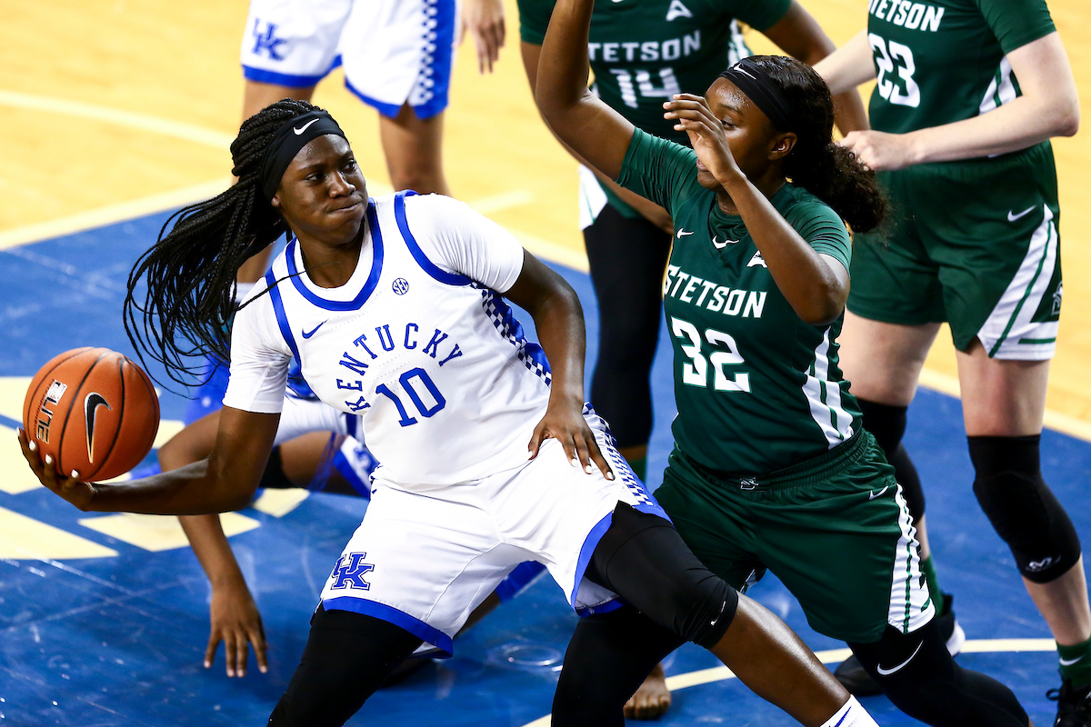 Rhyne Howard. 

Kentucky beats Stetson 67-48. 

Photo by Eddie Justice | UK Athletics