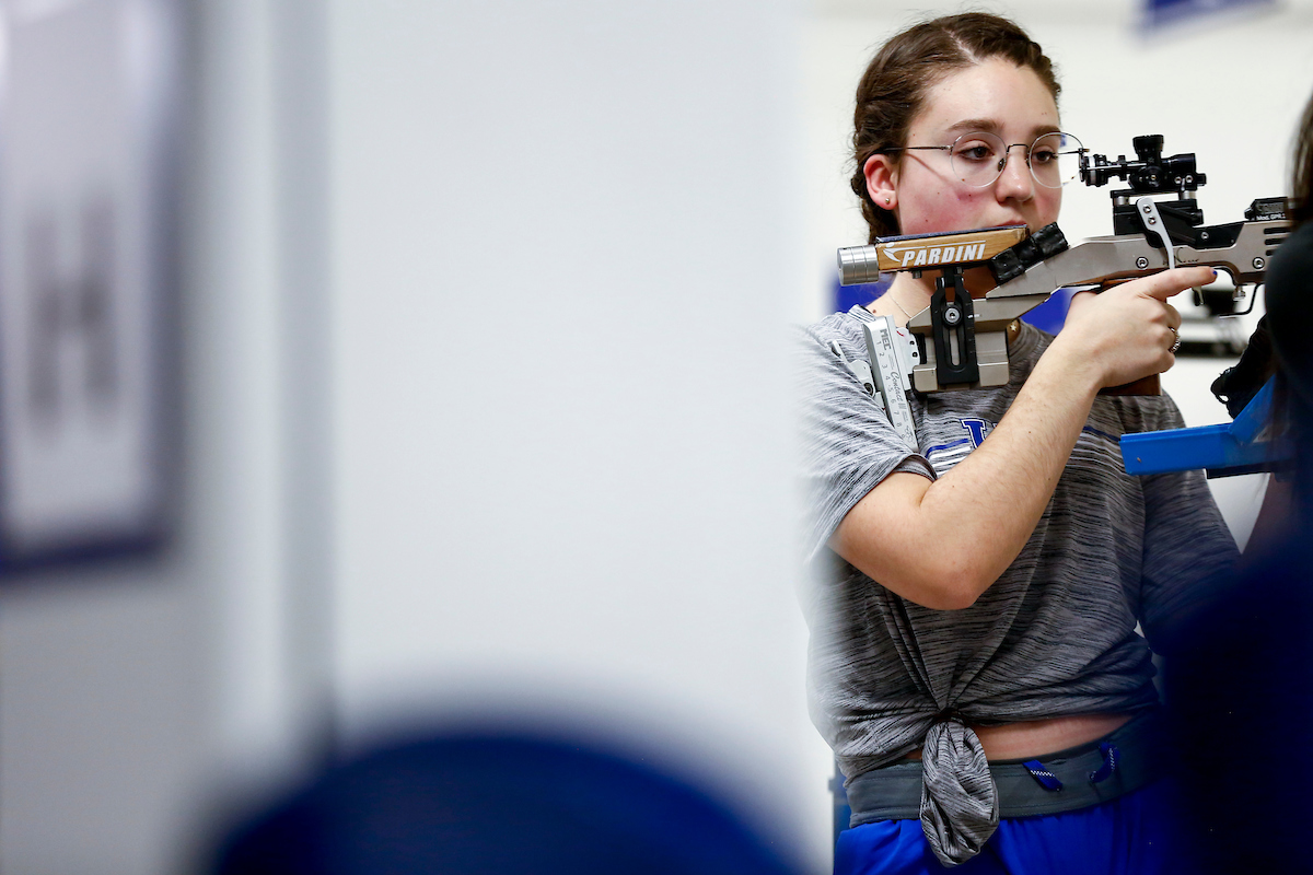 Mary Tucker. 

Kentucky Rifle vs the Navy. 

Photo by Eddie Justice | UK Athletics