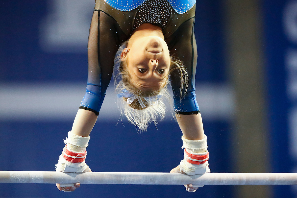 The UK gymnastics team hosted #11 Auburn at Memorial Coliseum.

Photo by Chet White| UK Athletics